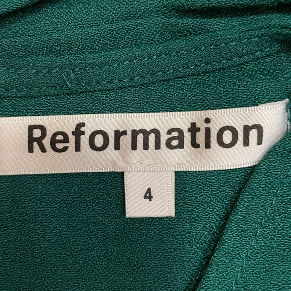 Reformation Gavin Dress  Emerald  AUTHENTIC - Picture 13 of 15